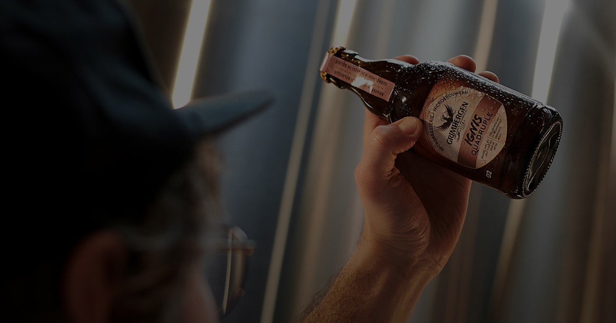 Verre de la brasserie Abbaye de Grimbergen, Belgique – Beer-Route